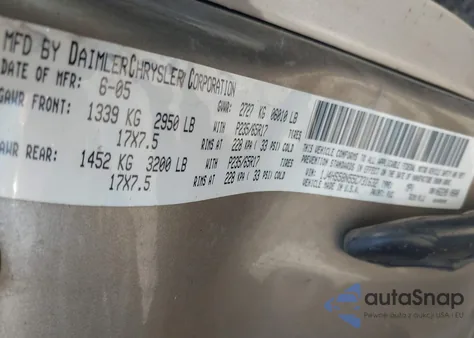 2005 Jeep Grand Cherokee Limited from USA, damaged, VIN 1J4HS58N55C731632